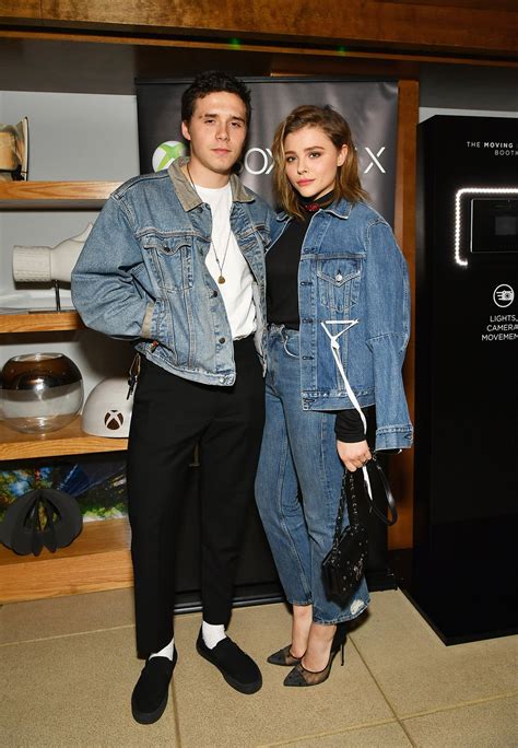 chloe grace moretz and brooklyn beckham wear matching denim looks in first joint appearance since