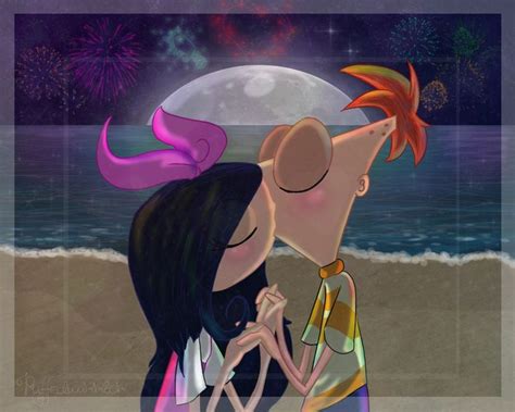 Colorful Kiss By Puffedwarrior On Deviantart Phineas And Isabella