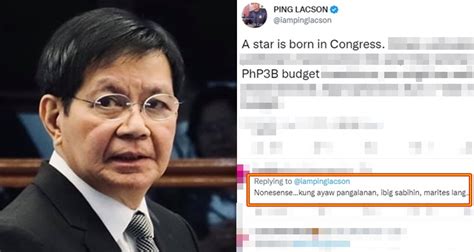 Ping Lacson Blind Item About Celebrity In Congress W P3 Billion Budget Philnews News