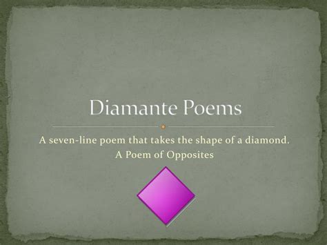 Ppt Diamante Poems Powerpoint Presentation Free Download Id2170690