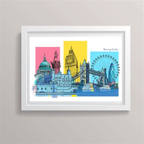 London Skyline Montage A3 Art Print By Rocket 68