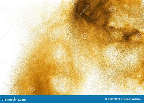 Abstract Brown Dust Explosion On White Background Brown Powder