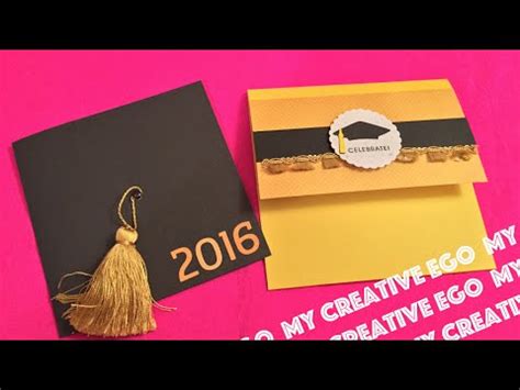 When the card is open and stands on a desk or table the cap sits up. Easy to Make Graduation Card - YouTube