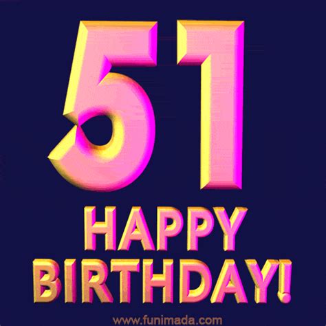 Happy 51st Birthday Cool 3d Text Animation 