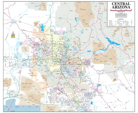 Central Arizona Wall Map By Wide World Of Maps Mapsales