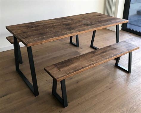 I have spent quite some time it has a black and oak finish, can sit 6 and has clear instructions accompanied with pictures make it easy to zinus farmhouse dining kitchen table with bench. Oak Pine Industrial Reclaimed Rustic Wood Steel Metal ...
