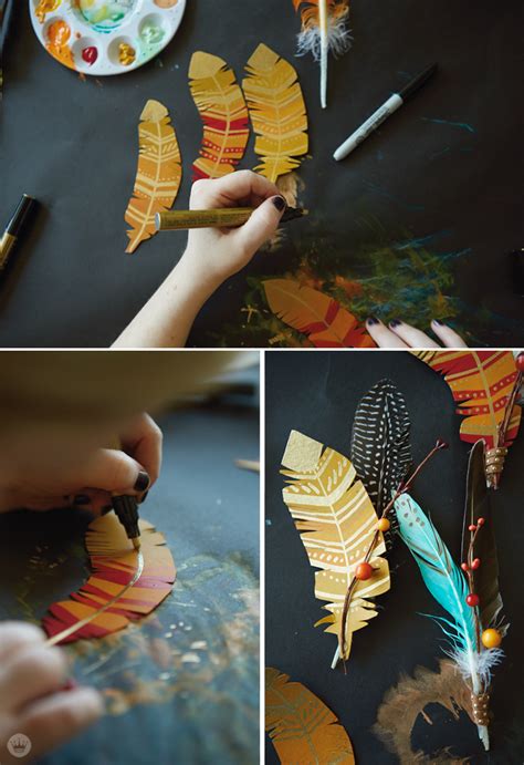 Diy Beautify Your Fall With Painted Feathers Thinkmakeshare