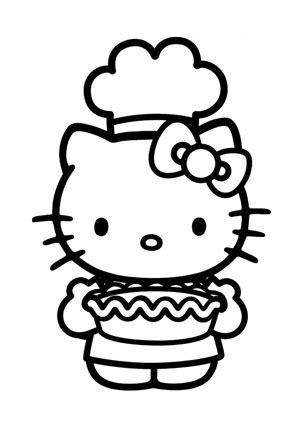 Kostenlose ausmalbilder und malvorlagen zum drucken ffürr kinder. Ausmalbilder Kitty beim Backen - Hello Kitty Malvorlagen ...