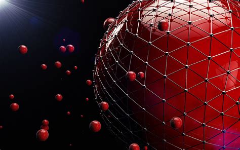 Wallpaper Abstract 3d Space Red Sphere Geometry Texture Circle Cinema 4d Light