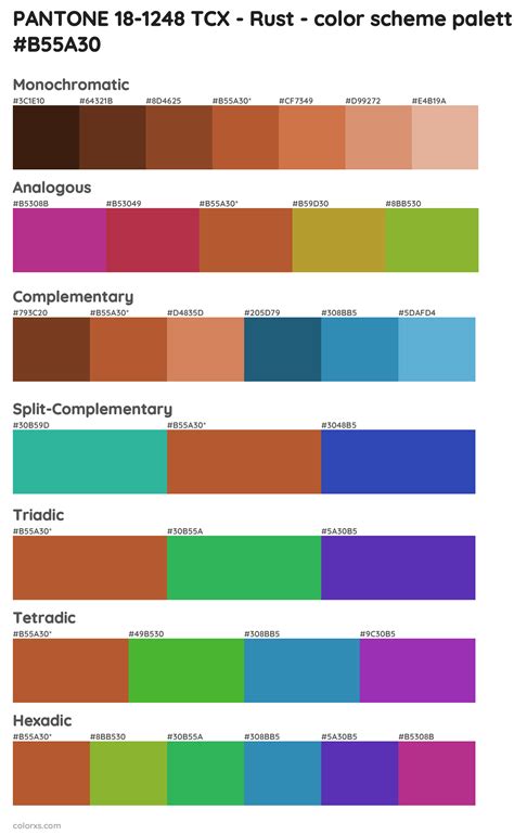 Pantone 18 1248 Tcx Rust Color Palettes And Color Scheme Combinations