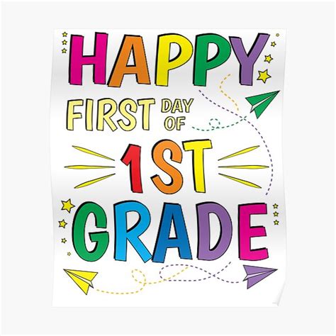 1st Grade Happy First Day Of School Poster For Sale By Znovanna
