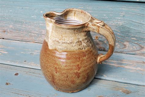 Hand Thrown Pottery Pitcher Large One Gallon Handmade Pottery Pitcher