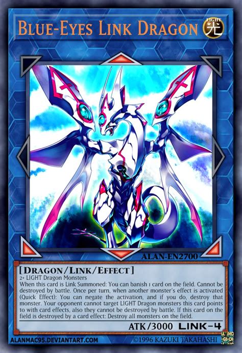 Blue Eyes Link Dragon Yugioh Dragon Cards Custom Yugioh Cards