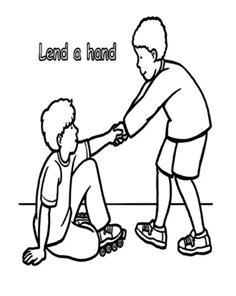 Lend A Hand And Helping Others Coloring Pages Coloring Sky Coloring
