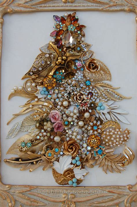 Framed Jewelry Christmas Tree Ebay Jewelry Christmas Tree Vintage