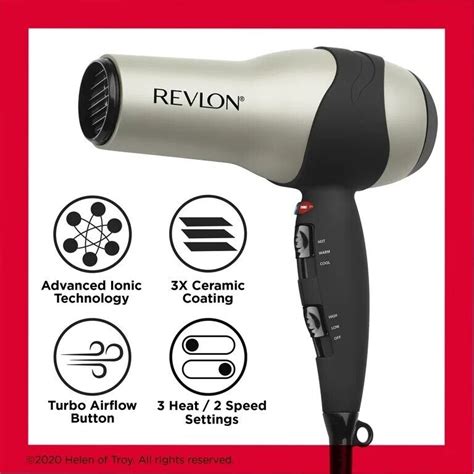 Revlon Perfect Heat Ceramic Turbo Hair Dryer Gray Blow Dryer With