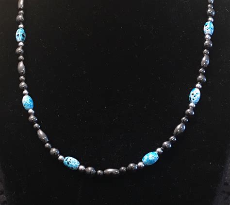 Turquoise Silver And Black Strong High Power Magnetic Hematite Therapy