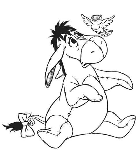 Coloriage a imprimer bourriquet et oiseau gratuit et colorier