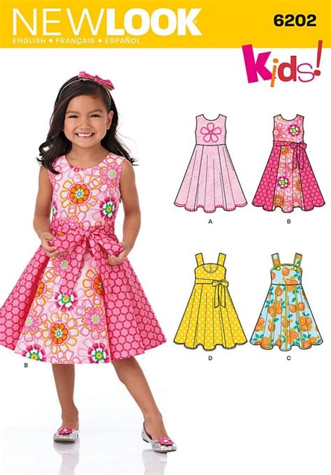 New Look Childrens Sewing Pattern 6202 Circle Skirt Dresses And Sash