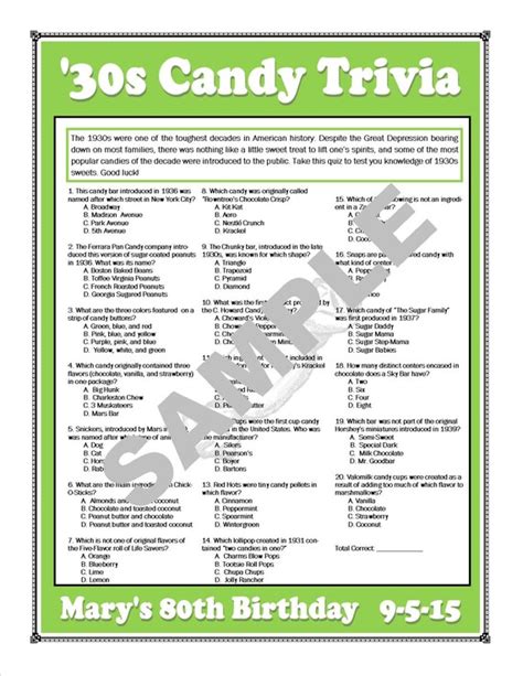 Maybe you would like to learn more about one of these? 1930s Candy Trivia Printable GamePersonalize for Birthdays