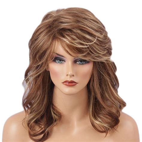 Real Human Hair Wigs Wavy Curly Natural Full Head Wig For Women Ladies