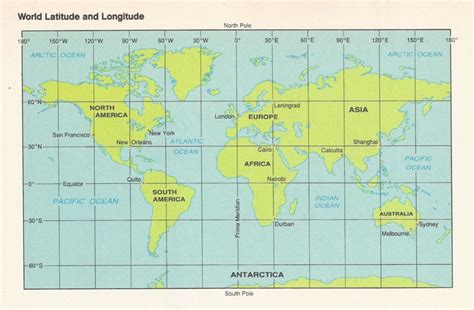 World Map With Latitude And Longitude Degrees