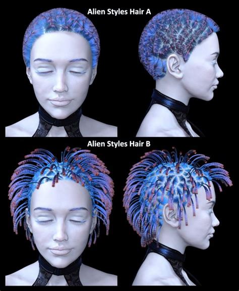 Alien Styles Hair For Genesis 8 Females 3d Models For Daz Studio And