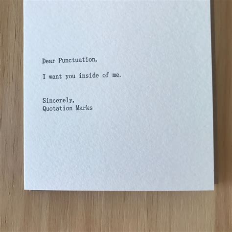 Dear Punctuation Sincerely Quotation Marks Letterpress Greeting Card