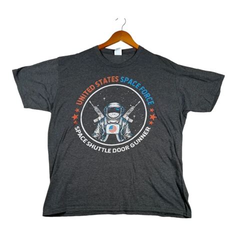 United States Space Force Space Shuttle Door Gunner Funny Moon Gray