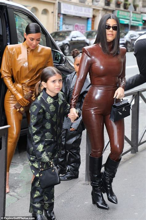 Kourtney And Kim Kardashian Attend Kanye Wests Paris Sunday Service Penelope Disick Kourtney