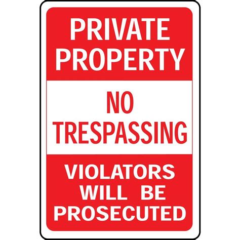 Hy Ko 18 In X 12 In Aluminum Private Property No Trespassing Sign Hw