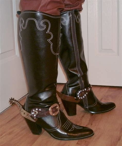Cowgirl Boots And Spurs Knee High Boots W35 Inch Heel Flickr