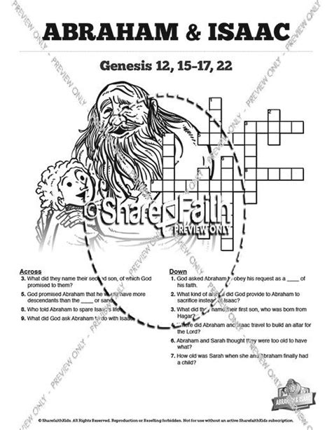 The Story Of Abraham And Isaac Sunday School Printable Crossword Puzzles Story Of Abraham