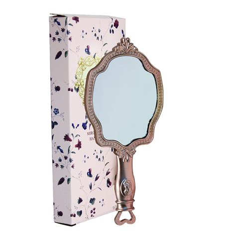 Girls Embossed Vintage Make Up Hand Table Mirror Hand Held Makeup Mirror Princess Style Ideal T