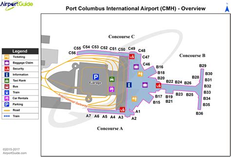 Columbus Port Columbus International Cmh Airport Terminal Maps