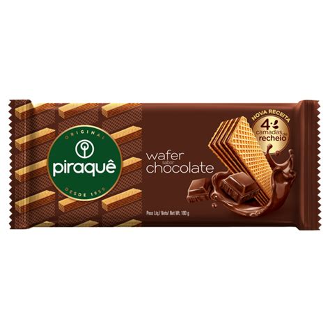 Biscoito Wafer Chocolate Piraque 100g Hortifruti