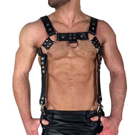 men s lingerie pu leather body chest harness straps belt night club wear ebay