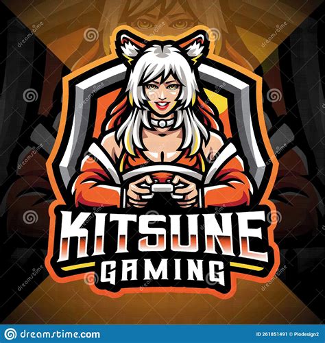 Gamer Girls Esport Mascot Logo Cartoon Vector