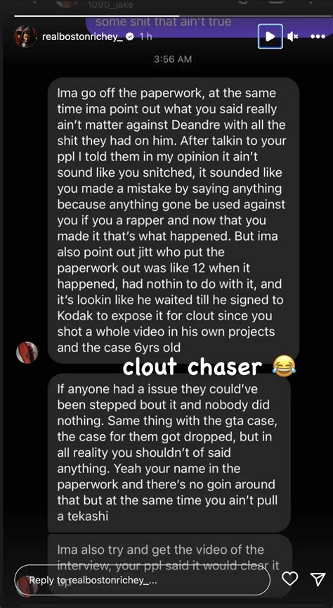 Boston Richey Calls Vlogger Clout Chaser For Sharing Alleged