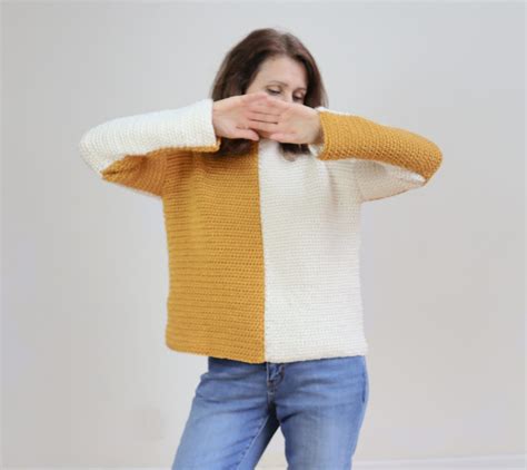 Crochet Color Block Sweater Crazy Cool Crochet