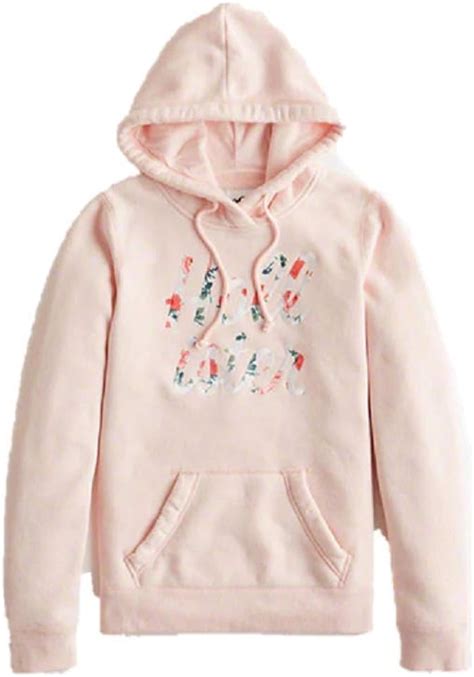 Hollister New Abercrombie Floral Embroidered Logo Hoodie Girl Women