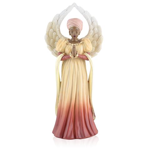 Serenity Orange African American Angel Figurine Praise And Worship