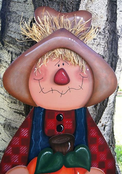 Fall Scarecrow Wood Welcome Yard Sign Thanksgiving By Cherables Fall