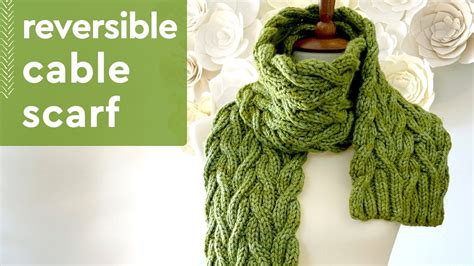 Meadow Vine Reversible Cable Scarf Knitting Pattern Youtube
