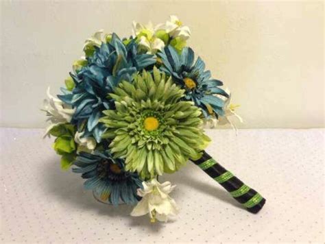 Daisys My All Time Favorite Flower Teal Wedding Bouquet Blue