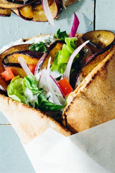Eggplant Gyros Recipe Veggie Sandwich Vegetarian Recipes Gyro Recipe