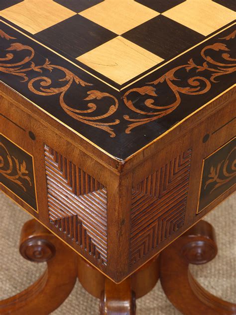 Antique Games Table Antique Chess Table Backgammon Table Regency