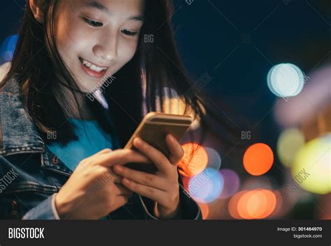 Teen Girl Using Mobile Image And Photo Free Trial Bigstock