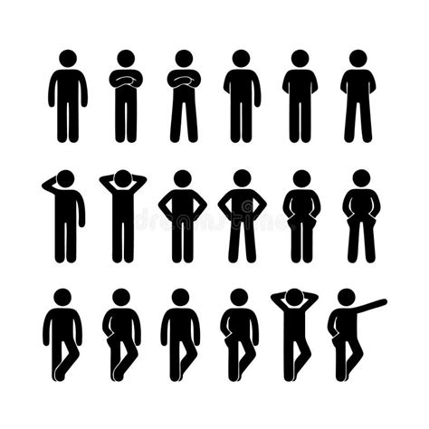 Standing Human Body Silhouette Icon Isolated On White Background From