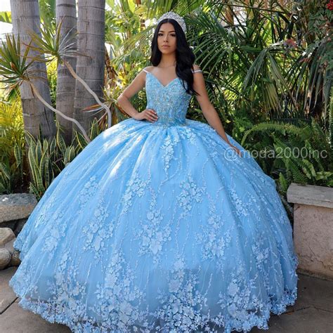 Light Sky Blue Lace Ball Gown Periwinkle Blue Quinceañera Dress With
